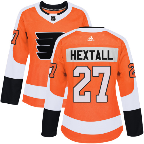 Adidas Philadelphia Flyers #27 Ron Hextall Orange Home Authentic Women Stitched NHL Jersey